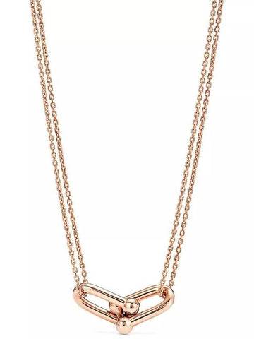 Large Double Link Pendant Necklace Rose Gold - TIFFANY & CO. - BALAAN 1