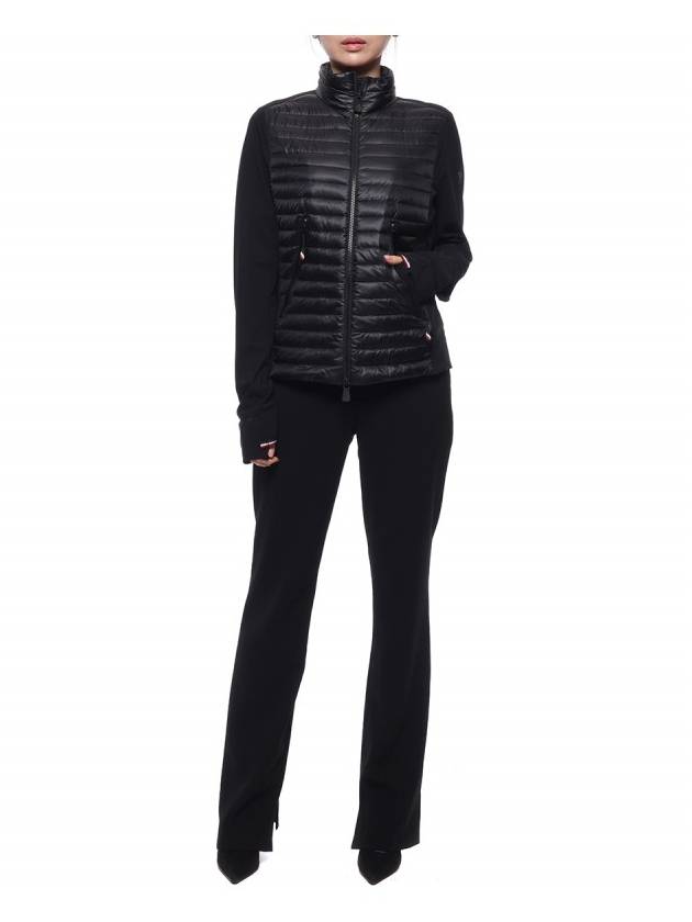 Logo Grenoble Padded Zip-Up Jacket Black - MONCLER - BALAAN 4