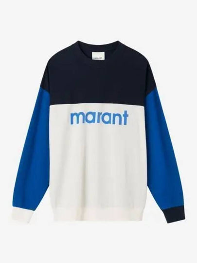 Afton Logo Cotton Sweatshirt Blue - ISABEL MARANT - BALAAN 2