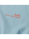 Men's Item Logo Cotton Short Sleeve T-Shirt  Blue - A.P.C. - BALAAN 3