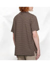 Men's Striped Cotton Short Sleeve T-Shirt Brown - THOM BROWNE - BALAAN 5