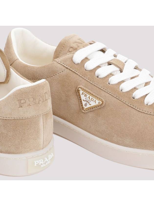 Lane Suede Low Top Sneakers Beige Tan - PRADA - BALAAN 6