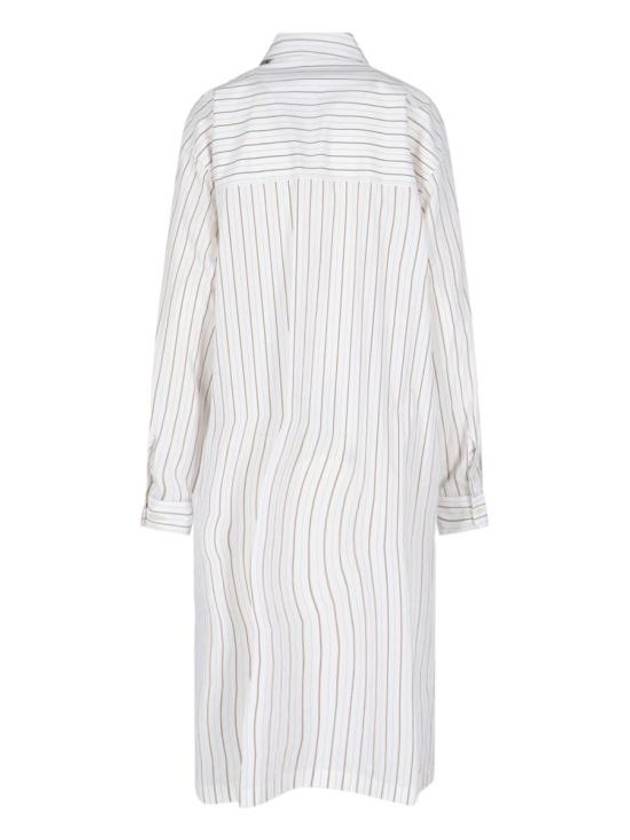 Women's Stripe Shirt Long Dress White - LEMAIRE - BALAAN 4