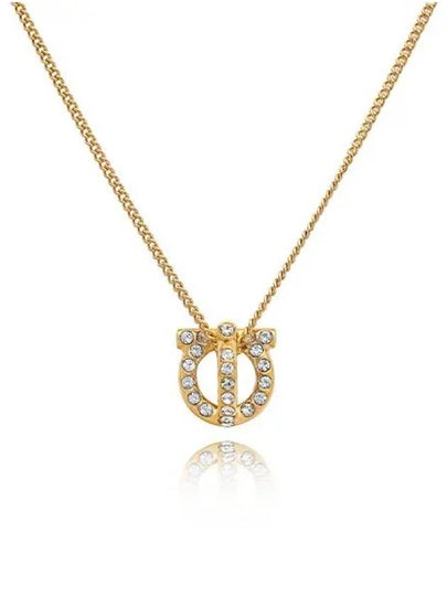 Gancini 3D Crystal Necklace Gold - SALVATORE FERRAGAMO - BALAAN 2