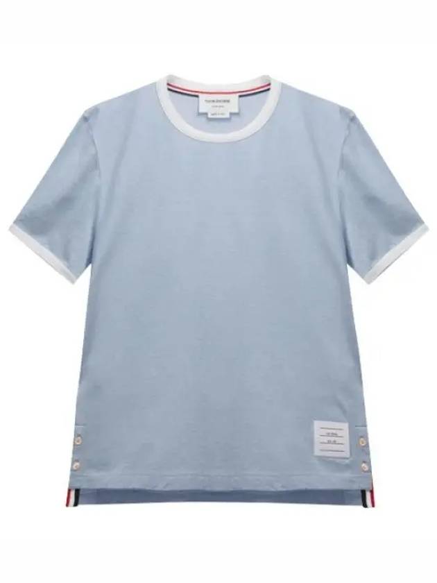 Side RWB Trim Ringer Jersey Short Sleeve T Shirt Women s - THOM BROWNE - BALAAN 1