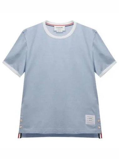 Side RWB Trim Ringer Jersey Short Sleeve Tee - THOM BROWNE - BALAAN 1