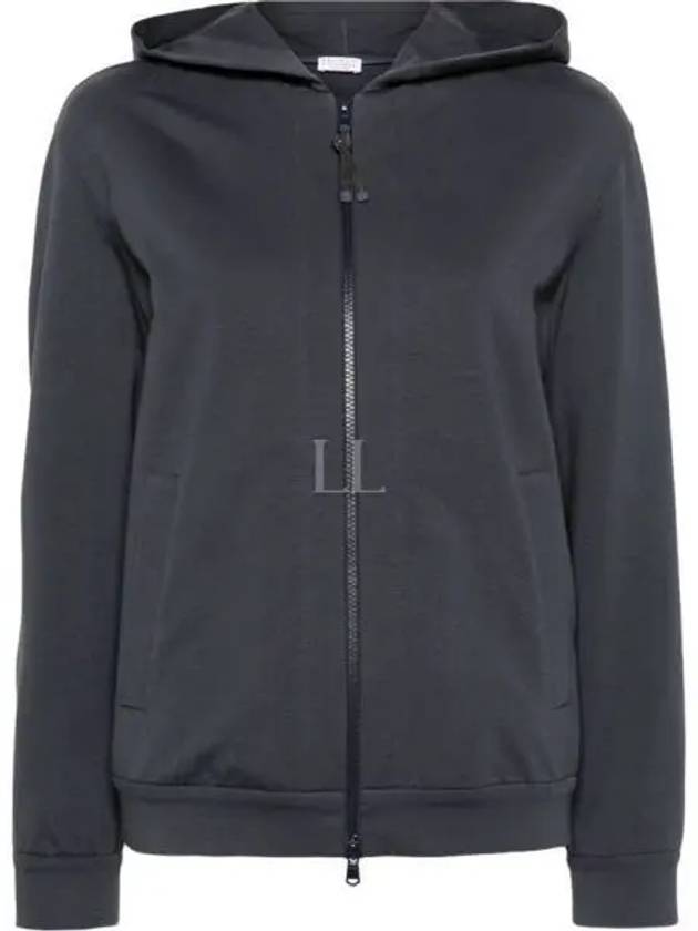 Zipped Hooded Jacket Blue - BRUNELLO CUCINELLI - BALAAN 2