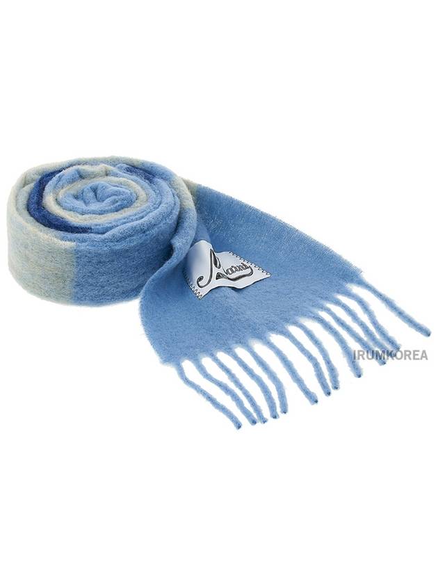 Striped Alpaca Mohair Muffler Blue - MARNI - BALAAN 2