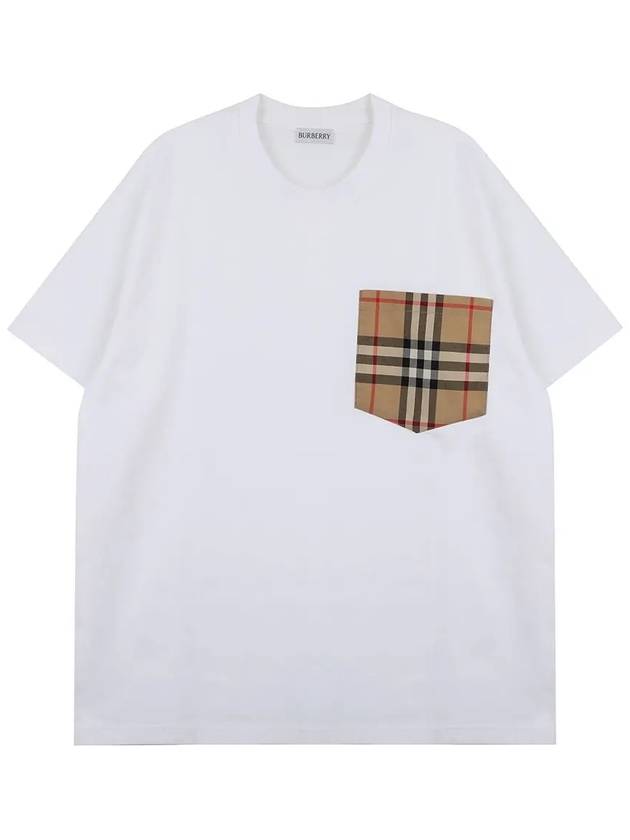 Check Cotton Short Sleeve T-Shirt White - BURBERRY - BALAAN 9