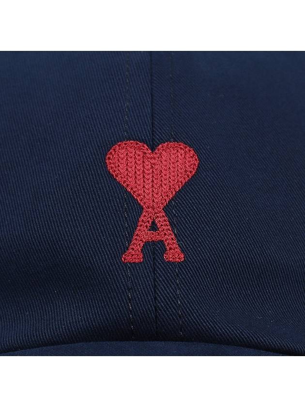 Embroidered Heart Logo Ball Cap Navy - AMI - BALAAN 7