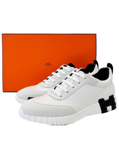 Bouncing Sneakers Calfskin Suede Goatskin Blanc - HERMES - BALAAN 2