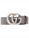 GG Marmont Emboss Leather Belt Grey - GUCCI - BALAAN 2