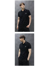 Stretch Cotton Pique Short Sleeve Polo Shirt Black - STONE ISLAND - BALAAN 4