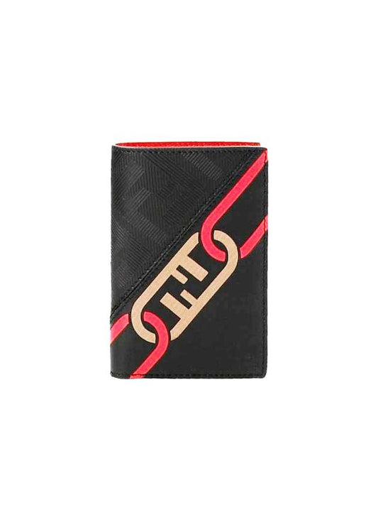 leather vertical medium wallet black - FENDI - BALAAN 1