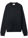 Small Heart Logo Sweatshirt Black - AMI - BALAAN 2