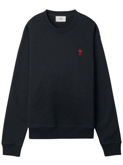 Small Heart Logo Sweatshirt Black - AMI - BALAAN 2