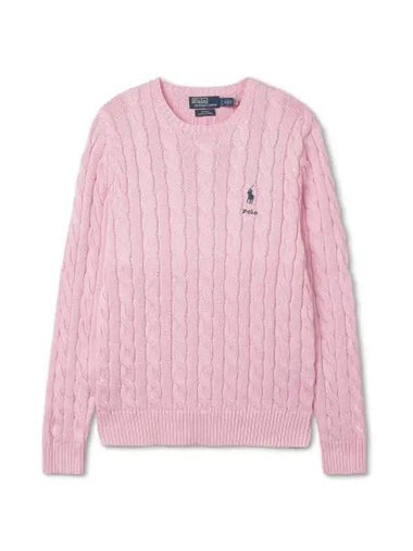 New Pink Capsule Cable Knit Cotton Sweater - POLO RALPH LAUREN - BALAAN 1