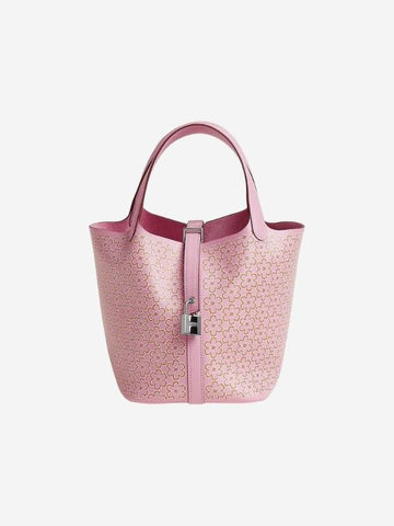 Picotin Lock Lucky Daisy 18 Tote Bag Pink - HERMES - BALAAN 1