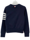 Engineered 4 Bar Stripe Loopback Jersey Knit Crewneck Sweatshirt Navy - THOM BROWNE - BALAAN 6