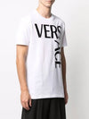 Men's Logo Print Short Sleeve T-Shirt White - VERSACE - BALAAN 4