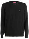 Stud Detail Crew Neck Wool Sweatshirt Black - VALENTINO - BALAAN 2