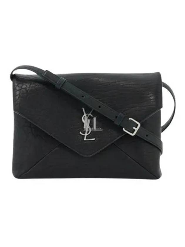 Cassandre Envelope Strap Leather Cross Bag Black - SAINT LAURENT - BALAAN 2