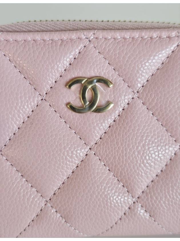 Classic zipper caviar card wallet pink gold AP0216 - CHANEL - BALAAN 5