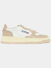 Medalist Bicolor Leather Low Top Sneakers White Beige - AUTRY - BALAAN 4