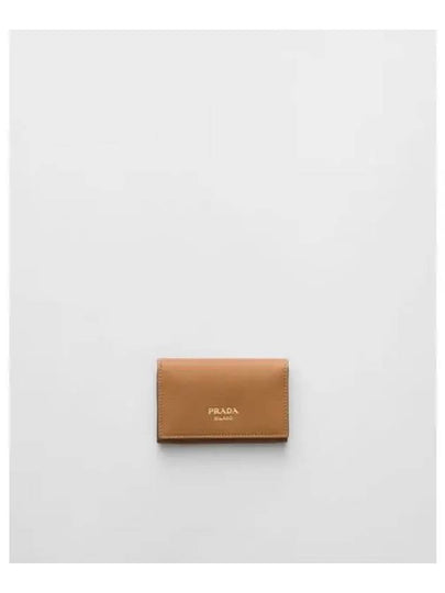 Leather Card Wallet Caramel - PRADA - BALAAN 2