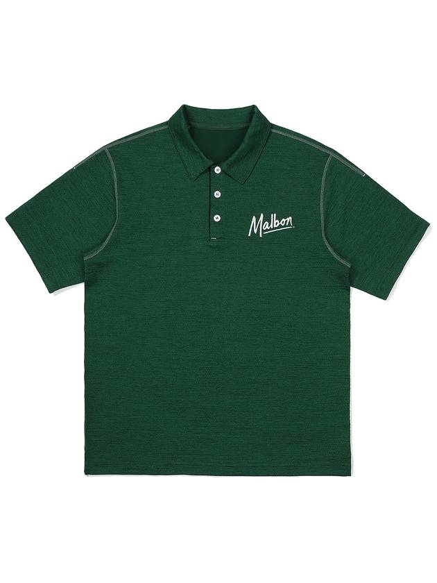 Color Stitch Point Collar T-Shirt GREEN MAN M3221PTS25GRN - MALBON GOLF - BALAAN 2