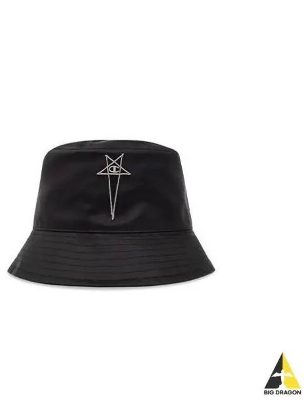 Rick Owens Champion Edition Bucket Hat Black Cap CM02C5795 CHNY - RICK OWENS - BALAAN 1