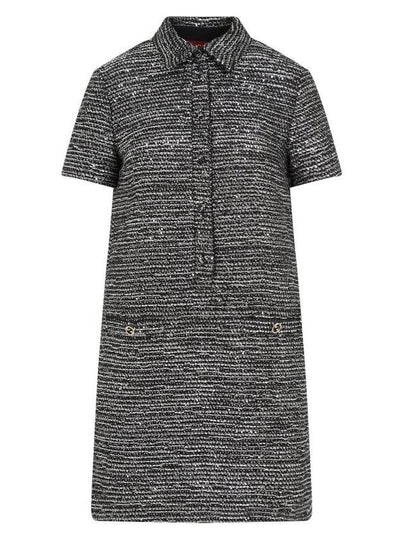 Striped Tweed Lamé Short Dress Black Silver - GUCCI - BALAAN 2