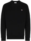 S M Size Black Three Stripes Flag Fox Patch Sweatshirt FM00322KM0001 - MAISON KITSUNE - BALAAN 9