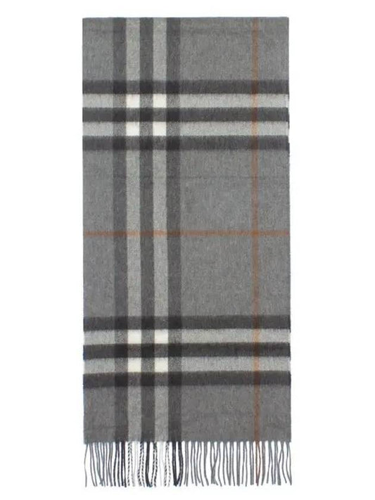 Giant Check Cashmere Muffler Gray - BURBERRY - BALAAN 2