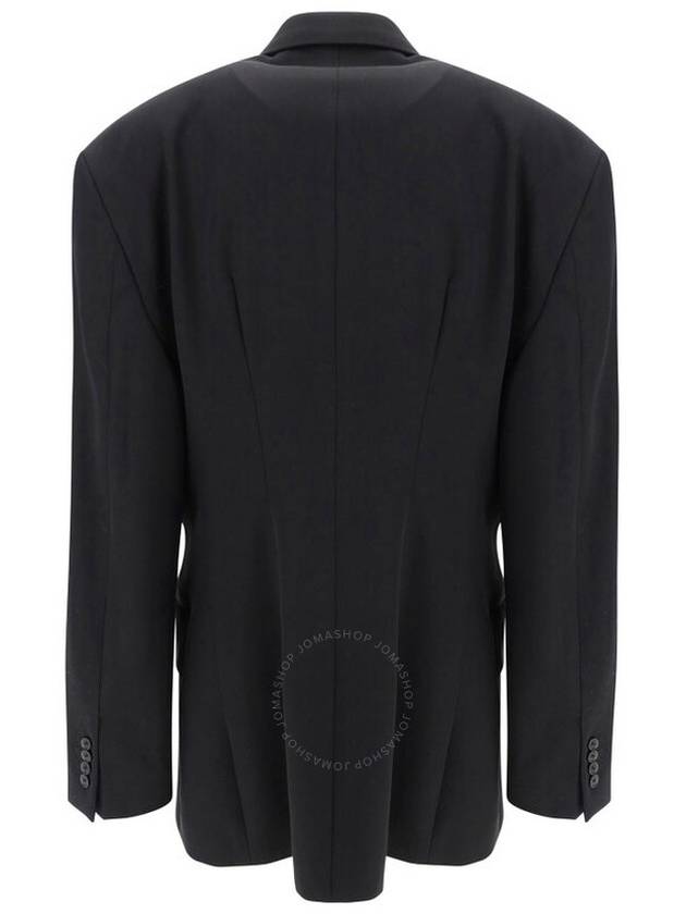 Cinched Double Breasted Wool Jacket Black - BALENCIAGA - BALAAN 3