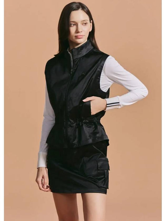 Women s Waiststring High Neck Zip Up Vest Black - CLEVELAND GOLF - BALAAN 2