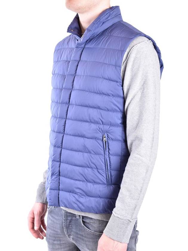 Men's Press Stud Vest Padded Blue - HERNO - BALAAN 5