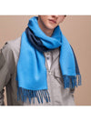 Recto Verso Reversible Cashmere Muffler Blue - HERMES - BALAAN 4