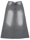 Vintage washed denim long skirt - HIGH SCHOOL DISCO - BALAAN 2