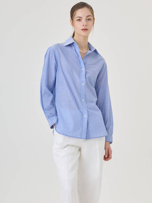 Premium Striped Silk Shirt Blue - RS9SEOUL - BALAAN 2