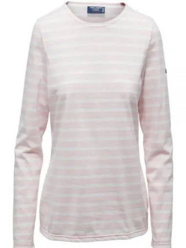 Minquiers Modern Stripe Long Sleeve T-Shirt Rose Doux Neige - SAINT JAMES - BALAAN 1