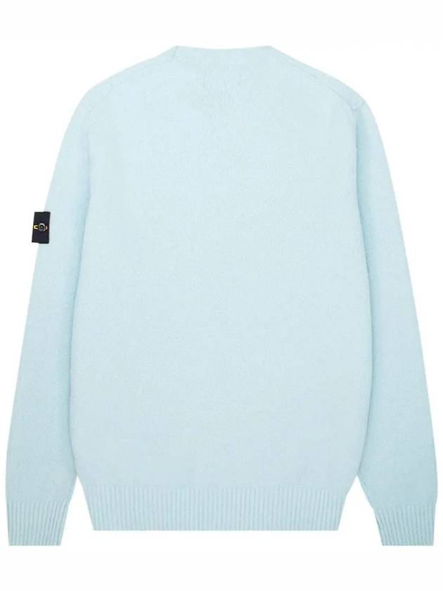 Soft Cotton Crewneck Knit Top Aqua - STONE ISLAND - BALAAN 4