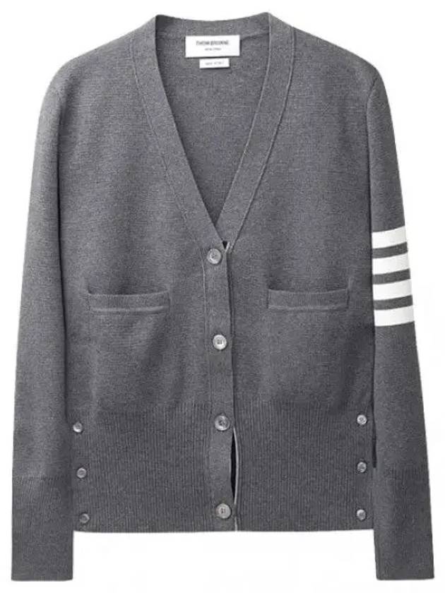 Diagonal stripe Milano stitch cardigan women - THOM BROWNE - BALAAN 1