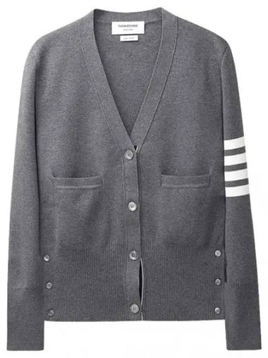 Diagonal stripe Milano stitch cardigan women - THOM BROWNE - BALAAN 1