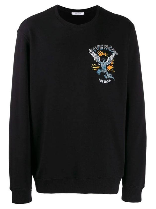 Freedom Angel Graphic Logo Sweatshirt Black - GIVENCHY - BALAAN 1