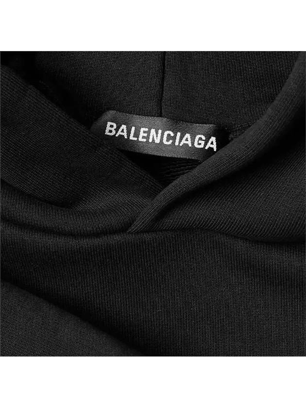 Logo Print Over Fit Hoodie Black - BALENCIAGA - BALAAN 9