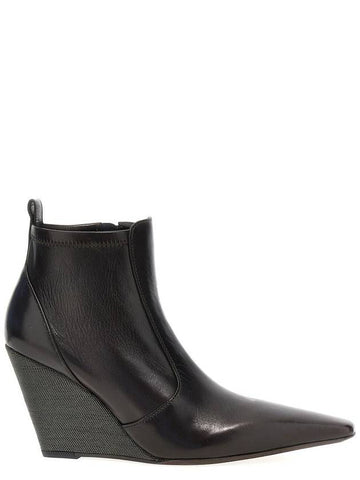 Brunello Cucinelli 'Prescious Heel' Wedge Ankle Boots - BRUNELLO CUCINELLI - BALAAN 1