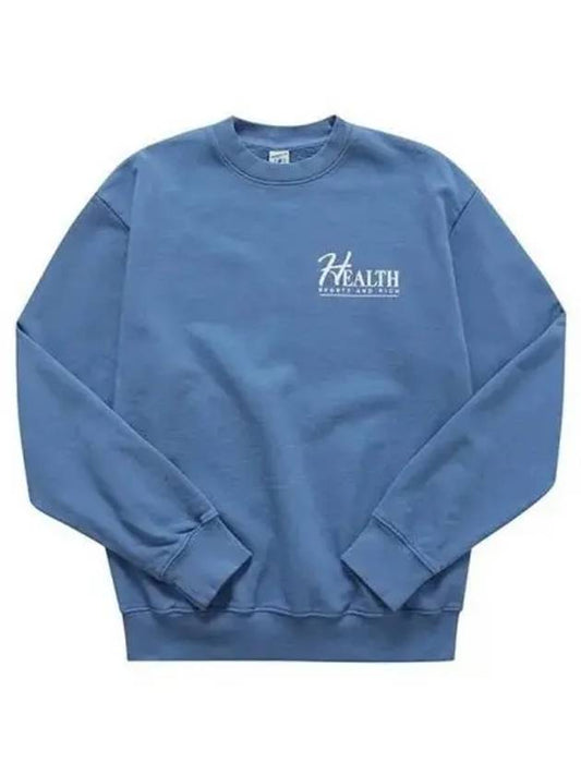 Crew Neck Brushed Sweatshirt Blue - SPORTY & RICH - BALAAN 2