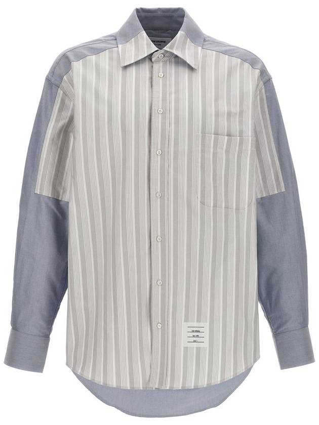 RWB Tab Stripe Patchwork Long Sleeve Shirt - THOM BROWNE - BALAAN 2