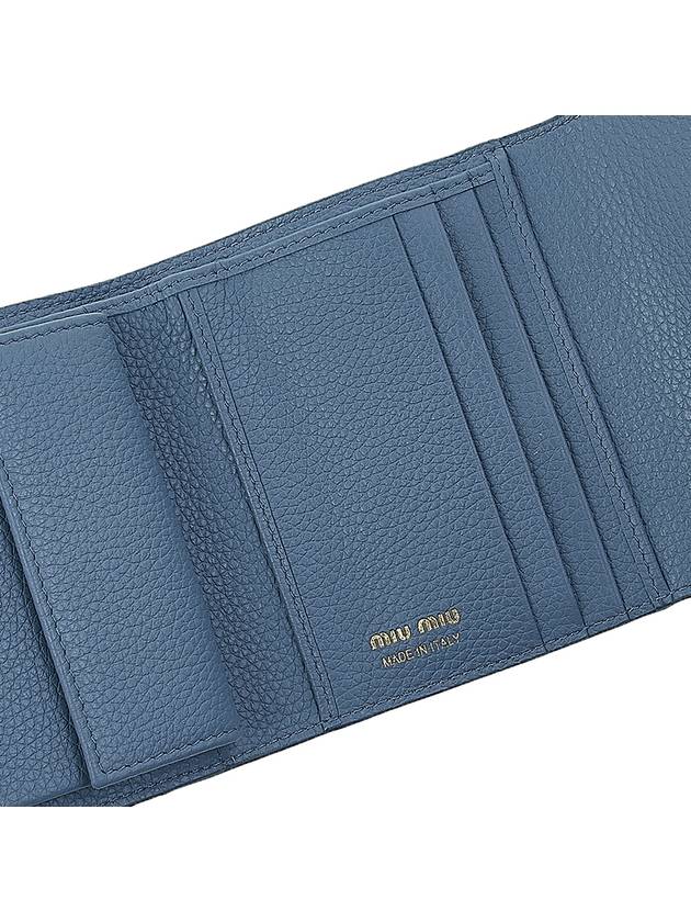 lettering logo leather halfwallet blue - MIU MIU - BALAAN 8